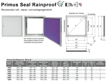 Preview: Datenblatt Revisionstüren Primus Seal